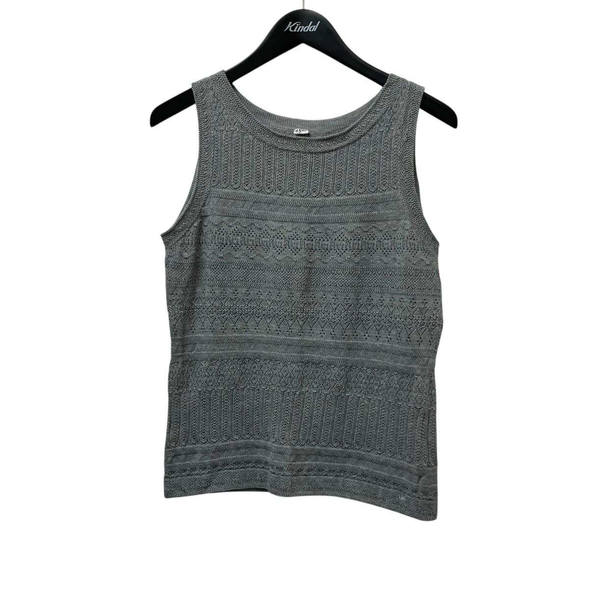 【中古】 45R　 ニットレースNO SLEEVE TOP ベスト 5068047 グレー サイズ：3 【040126】（フォーティファイブアール）