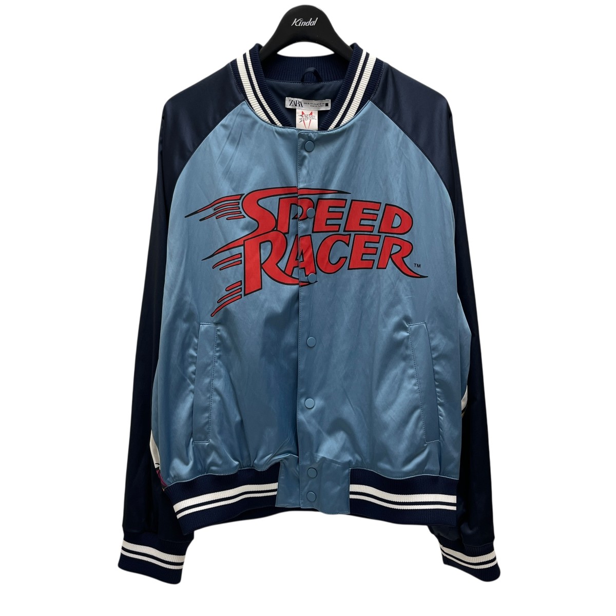 【中古】 ZARA　 SPEED RACER グラフィックボンバージャケット ブルー サイズ：XL 【040126】（ザラ）