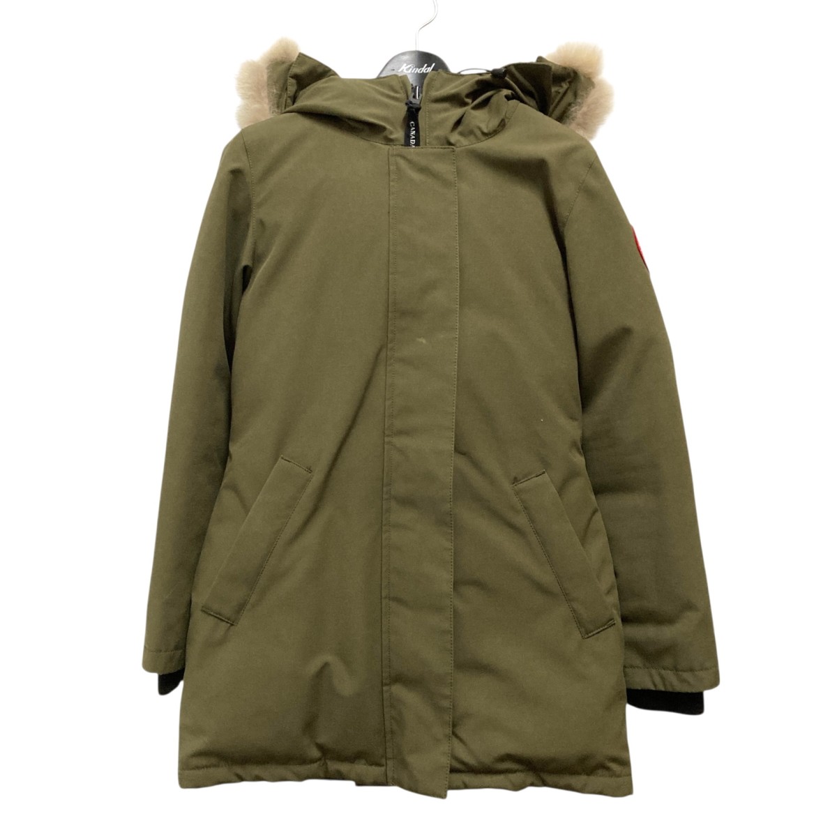 【中古】 CANADA GOOSE　 VICTORIA PARKA FF ダウンジャケット 3037LA オリーブ サイズ：XS 【040126】（カナダグース）