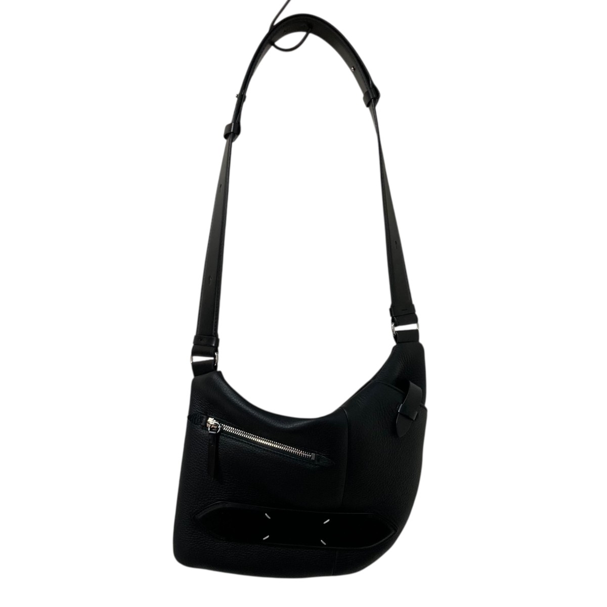【中古】\u003cBR\u003eMaison Margiela\u003cBR\u003e5AC Saddle Bag 型押しショルダーバッグ SB1WG0017 黒いこと\u003cBR\u003e【通貨価値思いなおす】