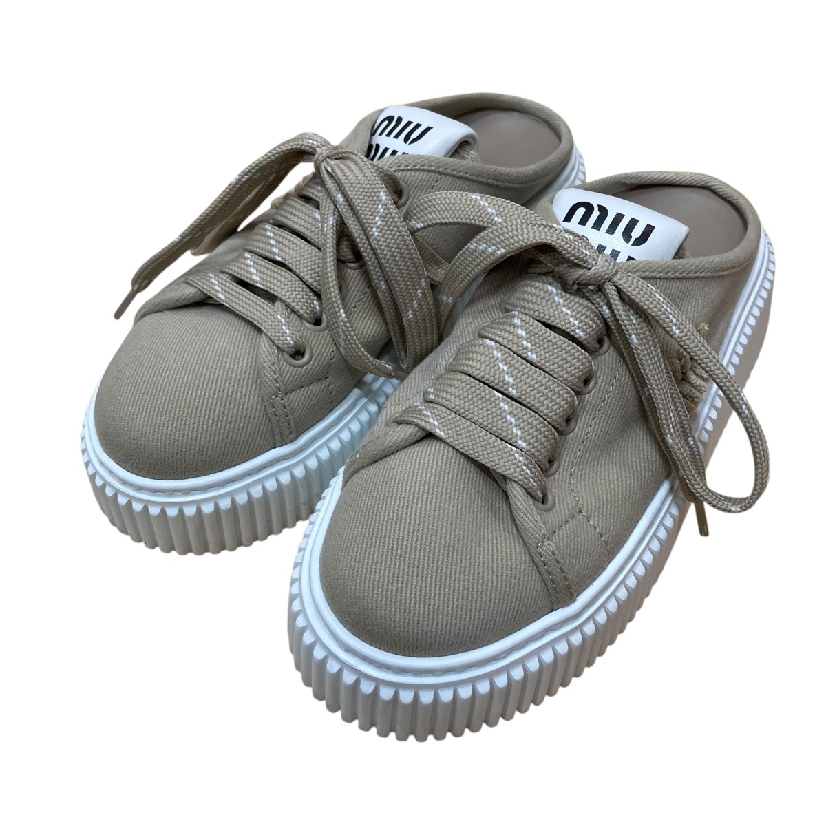 楽天市場】【ミュウミュウ】Miu Miu デニム メタルキャップ ハイカット