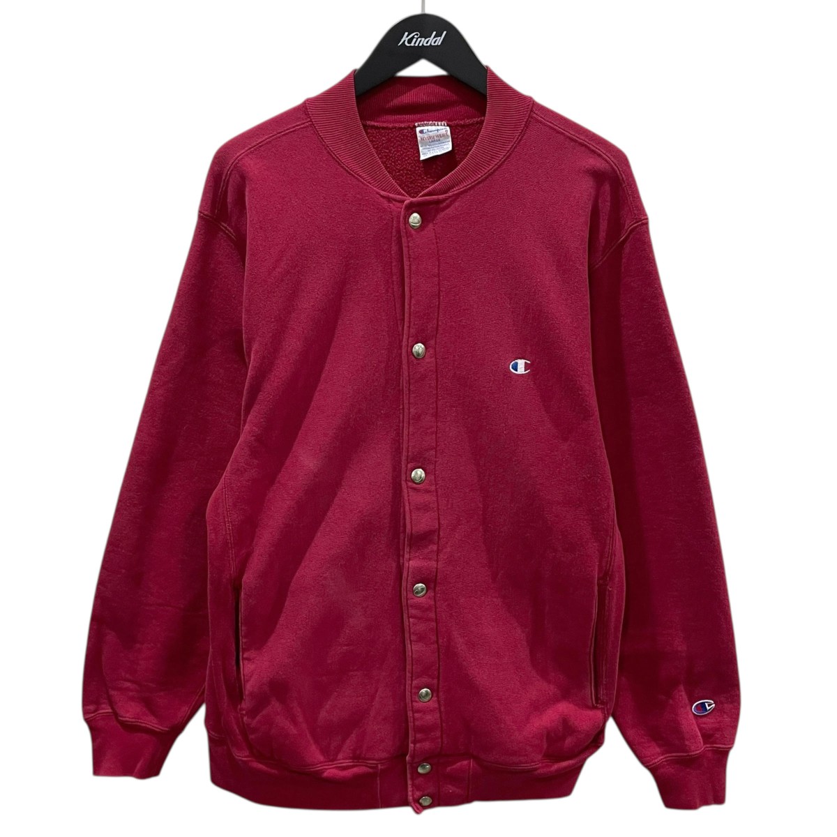 【中古】 Champion 90s スウェットカーディガン REVERSE WEAVE リバースウィーブ レッド サイズ：L 【価格見直し】