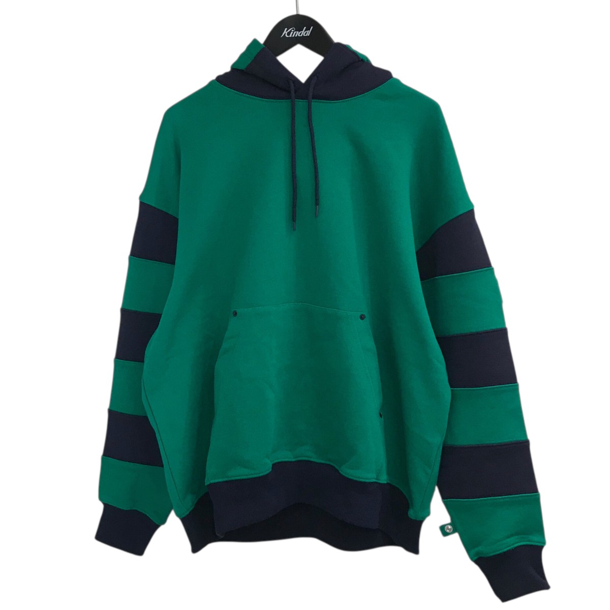 【中古】\u003cBR\u003ePHINGERIN\u003cBR\u003e25AW 「BORDER PATCH HOODIE」 ティーシャツパーカー PD252HCS051 緑であること×米国海軍 大きさ：L\u003cBR\u003e【必要経費思いかえす】