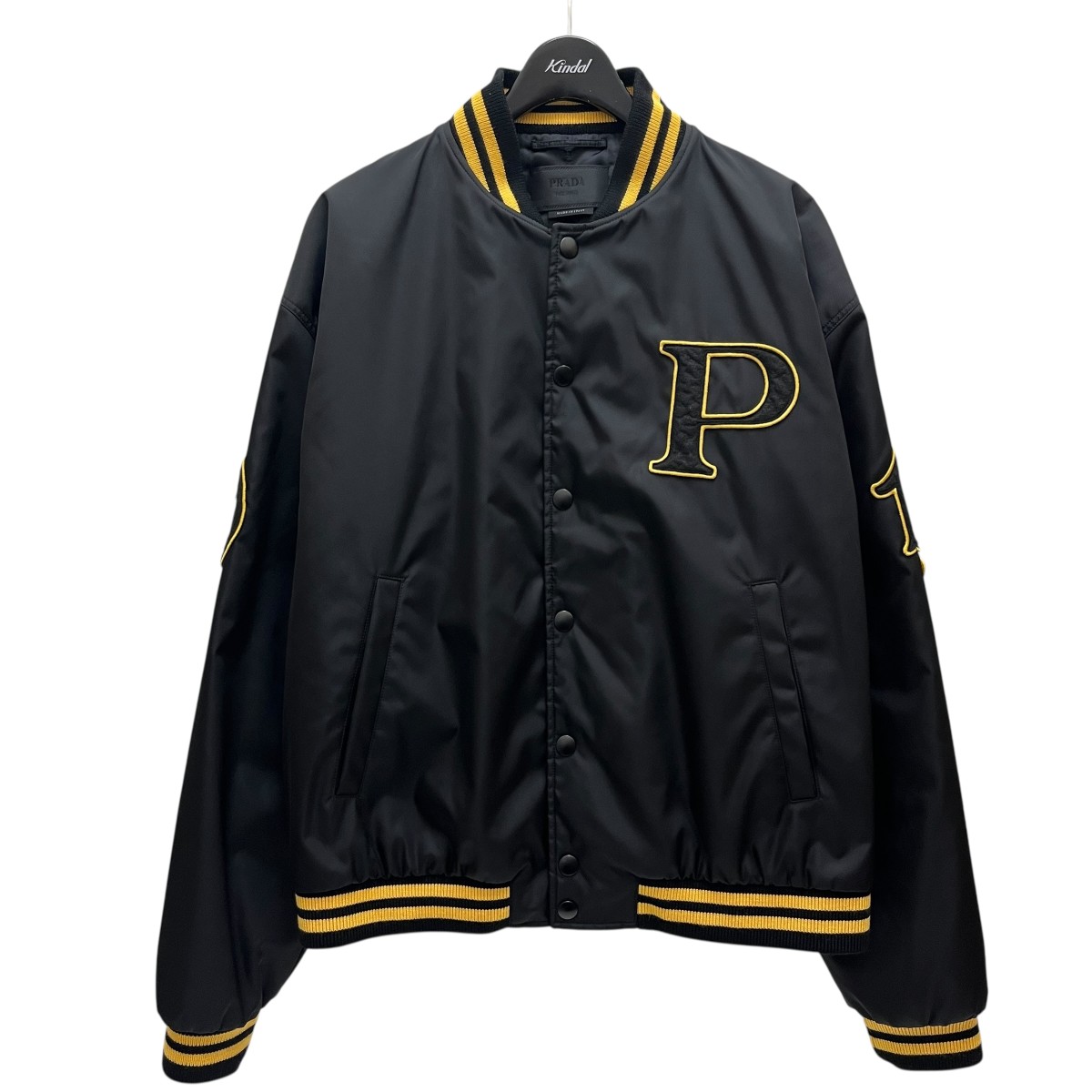 【中古】 PRADA Re-Nylon bomber jacket スタジャン SGC725 ブラック サイズ：L 【価格見直し】