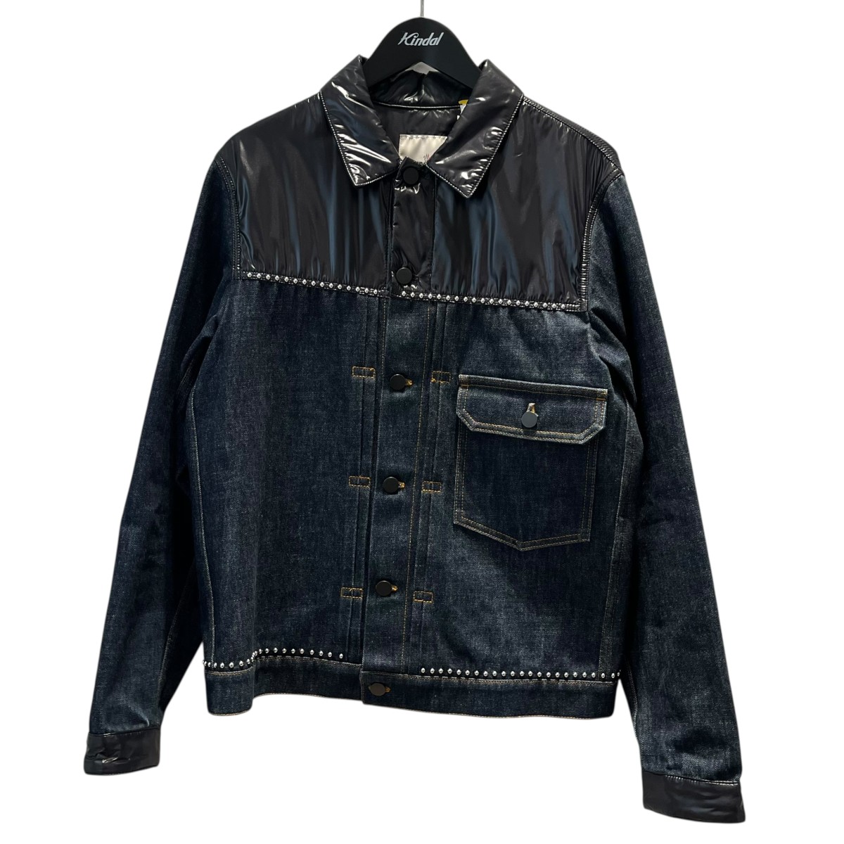 【中古】<br>MONCLER×FRAGMENT DESIGN<br>HIROSHI FUJIWARA BLUEGRASS GIUBBOTTO デニムジャケット E109U4000450 インディゴ サイズ：1<br>【価格見直し】