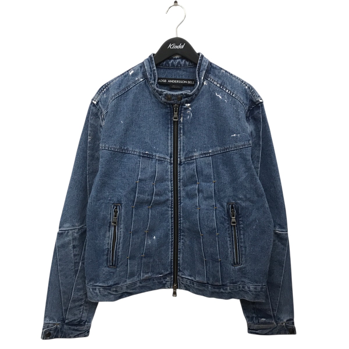 【中古】Andersson Bell　WAX Coated Denim Motorcycle Jacket デニムジャケット インディゴ サイズ：L 【060126】（アンダースンベル）｜ブランド古着のカインドオル