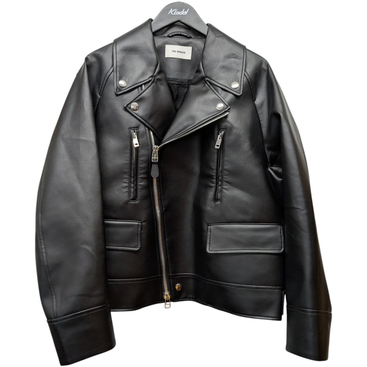 【中古】 THE RERACS フェイクレザーダブルライダースジャケット 24FW-REJK-195-J ブラック サイズ：46 【価格見直し】