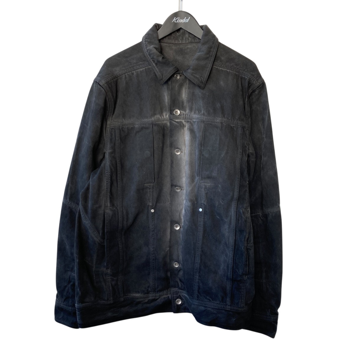 【中古】 RICK OWENS 24SS LIDO WORKER JACKET デニムジャケット RR01D3704-DK グレー サイズ：46 【価格見直し】
