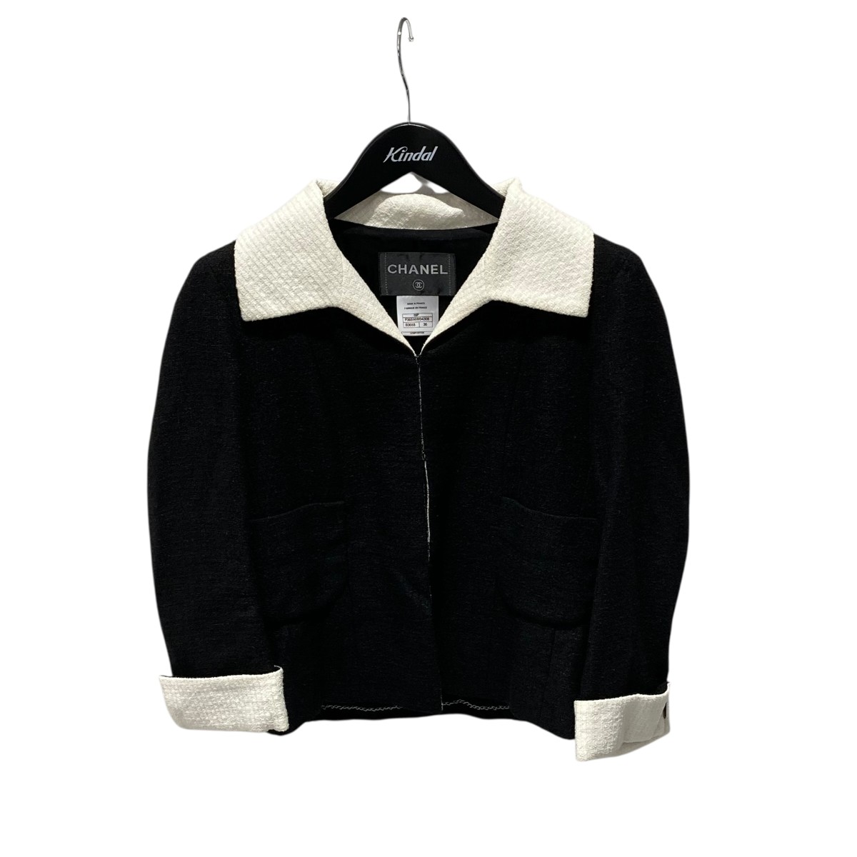 【中古】 CHANEL ジャケット Ｐ35514Ｗ04308 ブラック×ホワイト サイズ：36 【価格見直し】