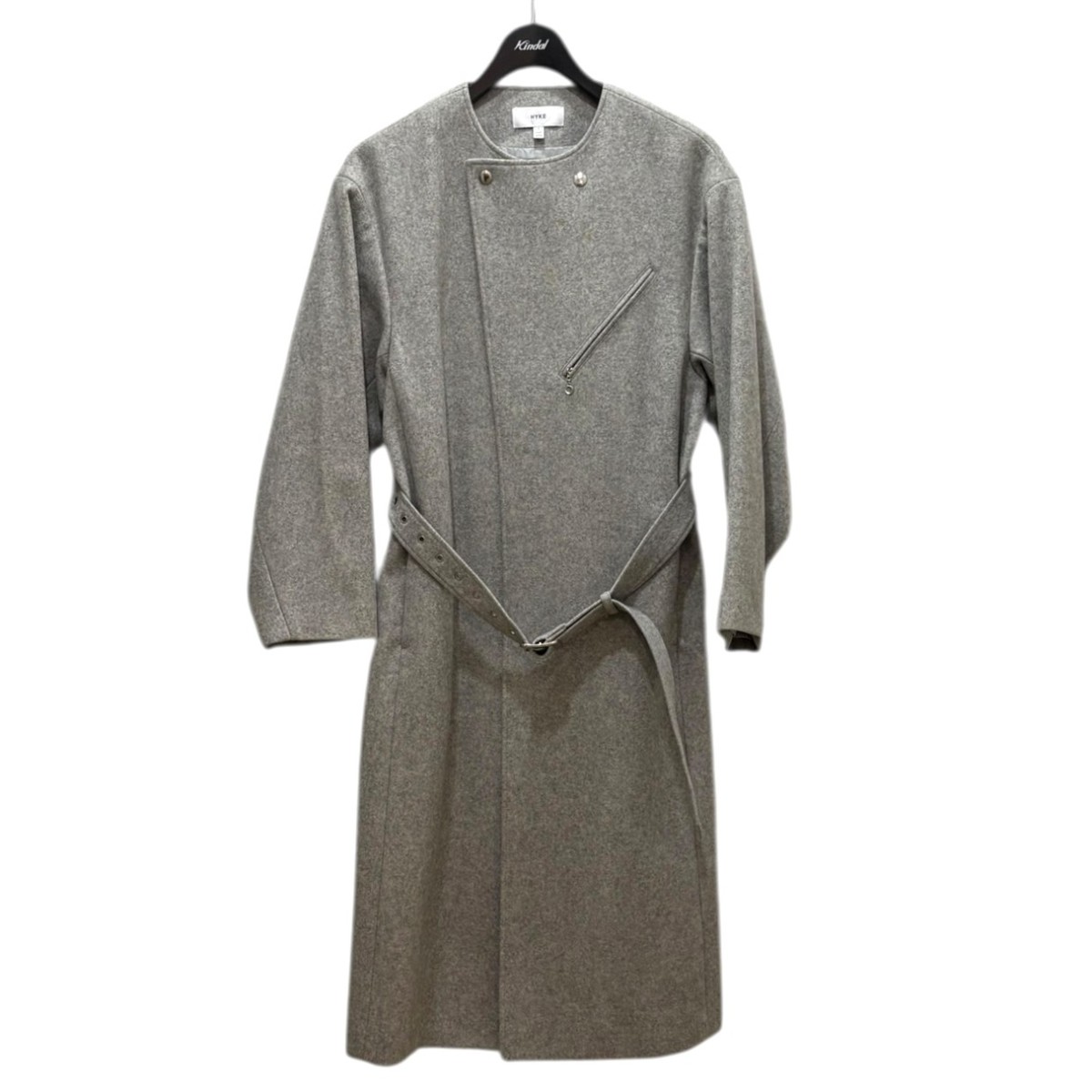 【中古】HYKE wool riders coat 172-17121 022 否色つや厚地の外套 ともし火薄墨色 大きさ：1 【070126】（山歩き）