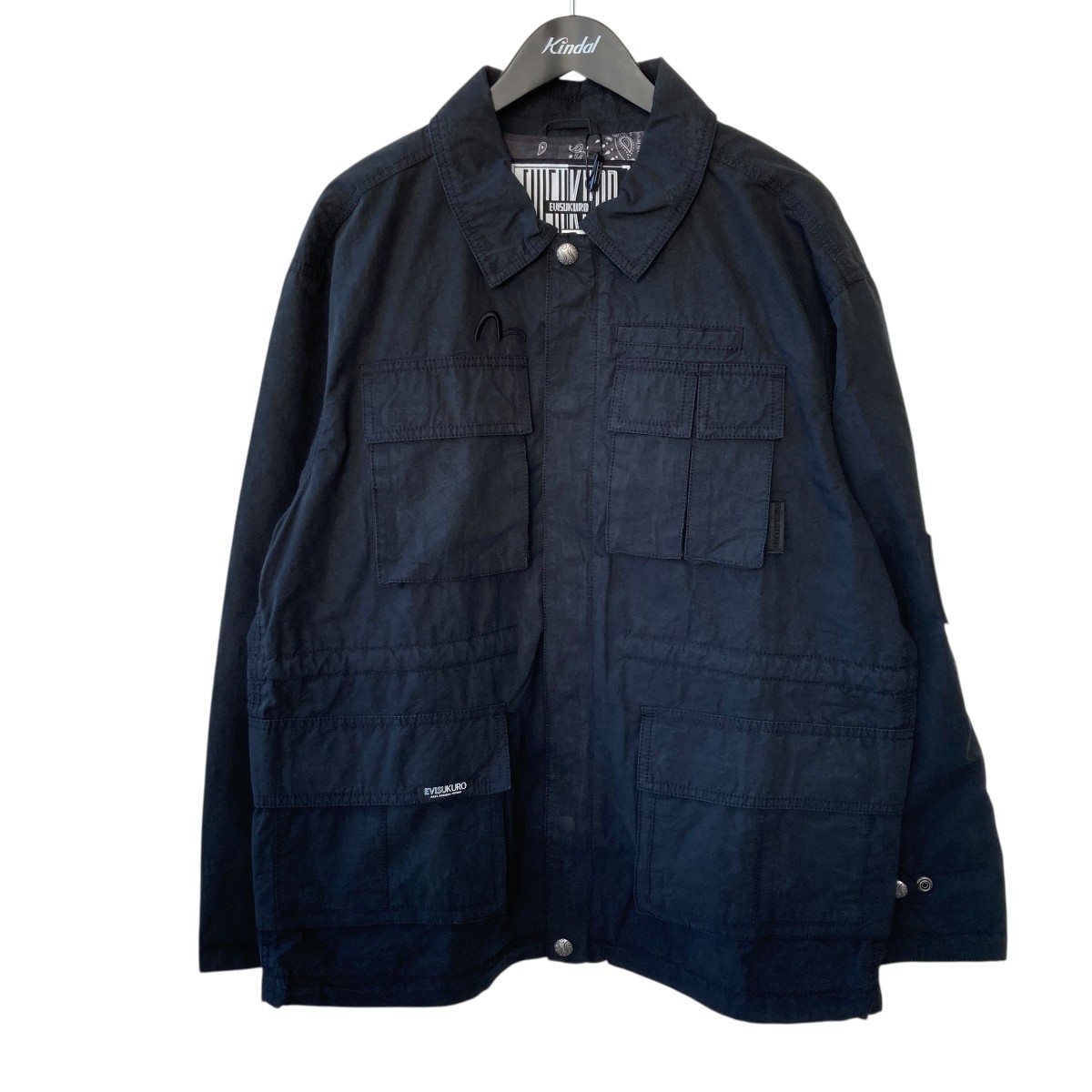 【中古】 EVISU　 25AW EVISUKURO刺繍　バイオウォッシュ リラックスフィット ジャケット 2EAGNM5JK5001RXCT ブラック サイズ：S 【070126】（エヴィス）