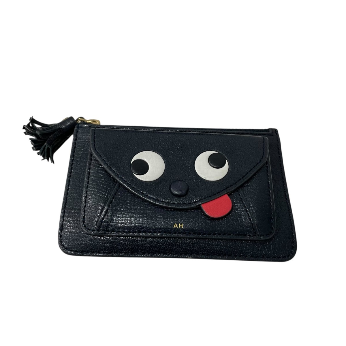 【中古】 ANYA HINDMARCH Wallets one カードケース ブラック 【価格見直し】