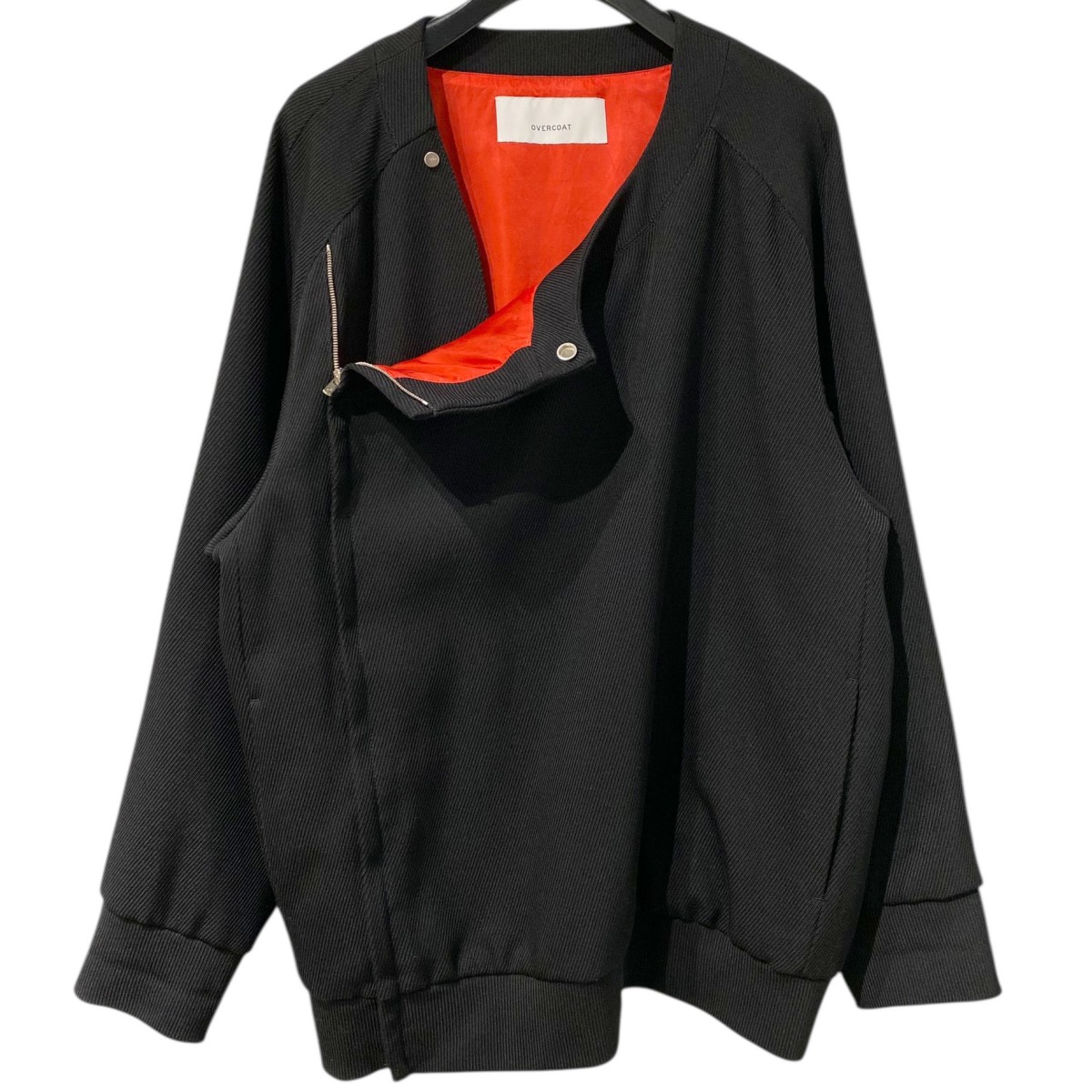 【中古】 OVERCOAT　 20AW Wool Zip Blousonウールジップブルゾンジャケットプルオーバー ブラック／レッド サイズ：1(オーバーサイズ) 【070126】（オーバーコート）