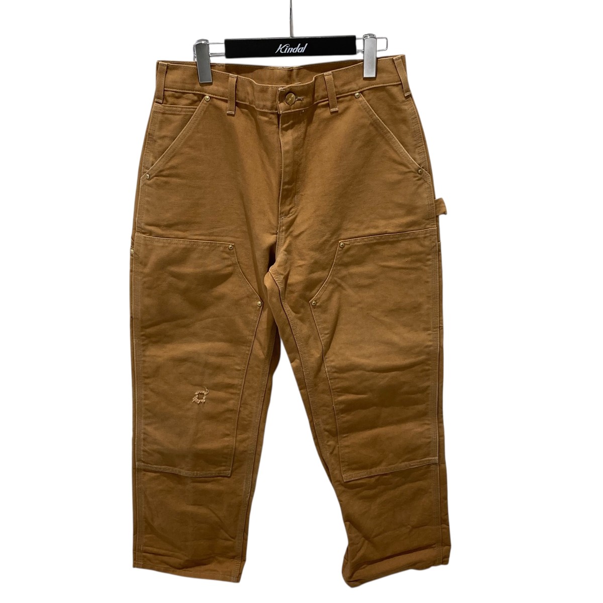 Carhartt ダブルニー ワークパンツ USA製 34×30 フェード carhartt - USA製 カーハート ダブルニーペインターパンツ ブラック 34