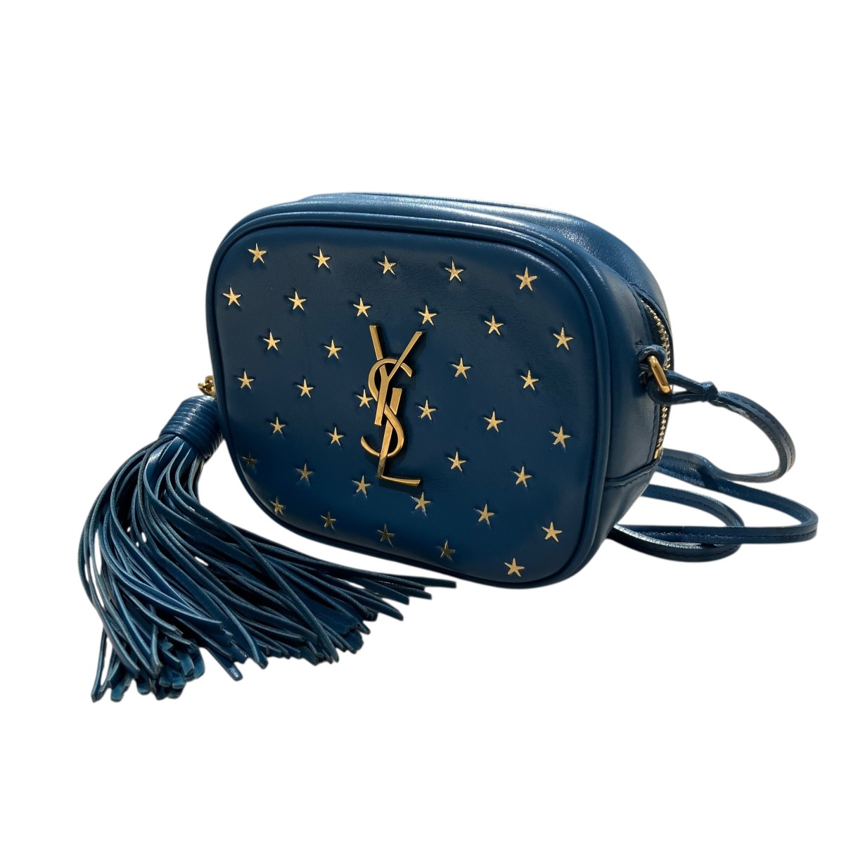 【中古】 Saint Laurent Paris　 ブロガーバック スタータッセル ショルダーバッグ 425317 ブルー サイズ：記載なし 【080126】（サンローランパリ）
