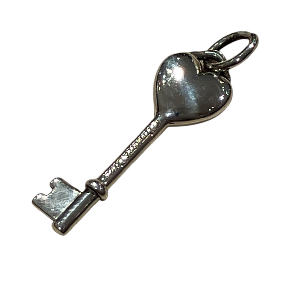 【中古】 Tiffany ＆ Co．　 ダイヤ1P ハート キー ペンダント シルバー サイズ：記載なし 【080126】（ティファニー）
