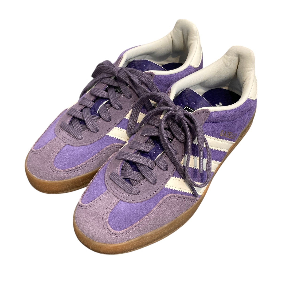 【中古】 adidas　 Gazelle Indoor ガゼル インドアローカットスニーカー if9645 パープル サイズ：24cm 【090126】（アディダス）