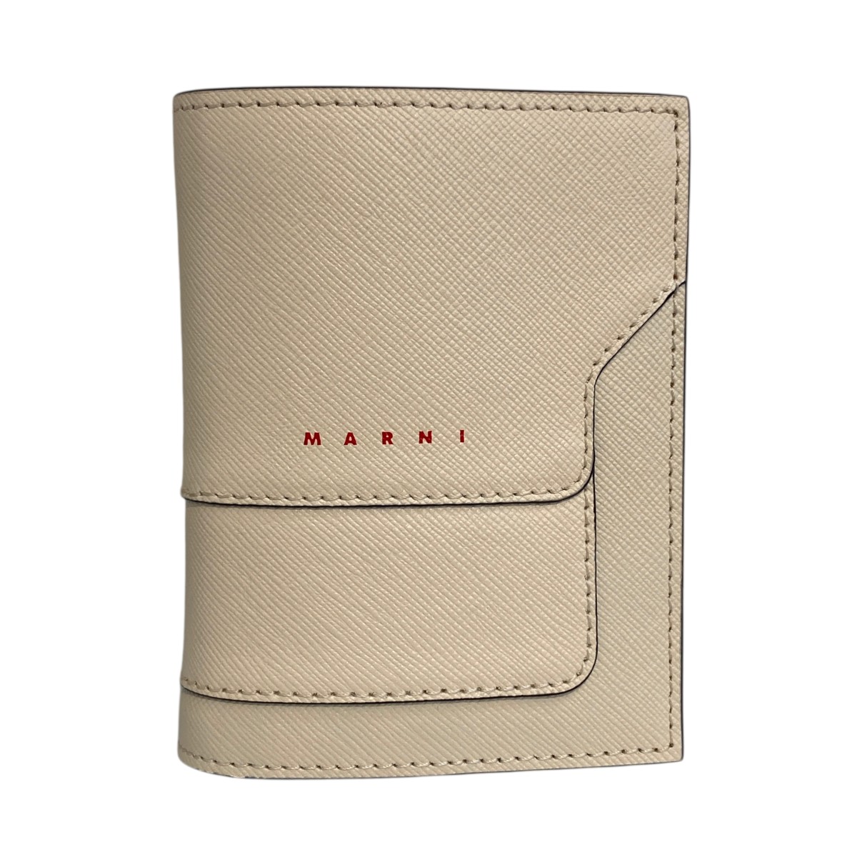 【中古】MARNI サフィアーノレザー 2つ折り紙入れ PFMOQ14U27 ベージュ 【090126】（マルニ）