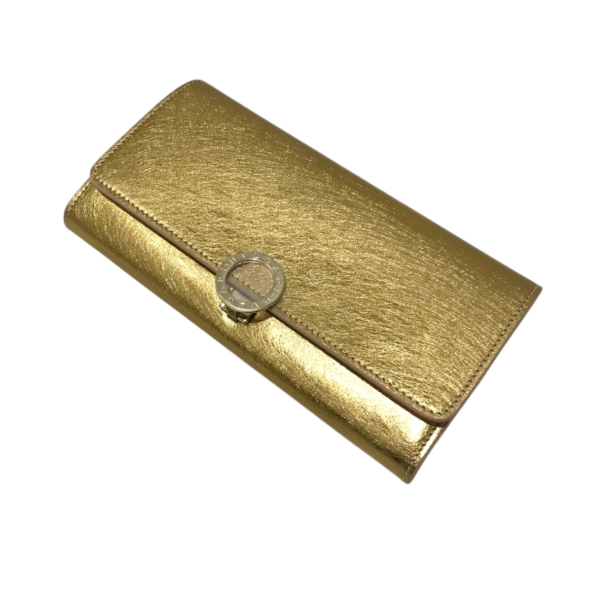 【中古】BVLGARI 長紙入れ 293979 ゴールド 【090126】（ブル小峡谷）