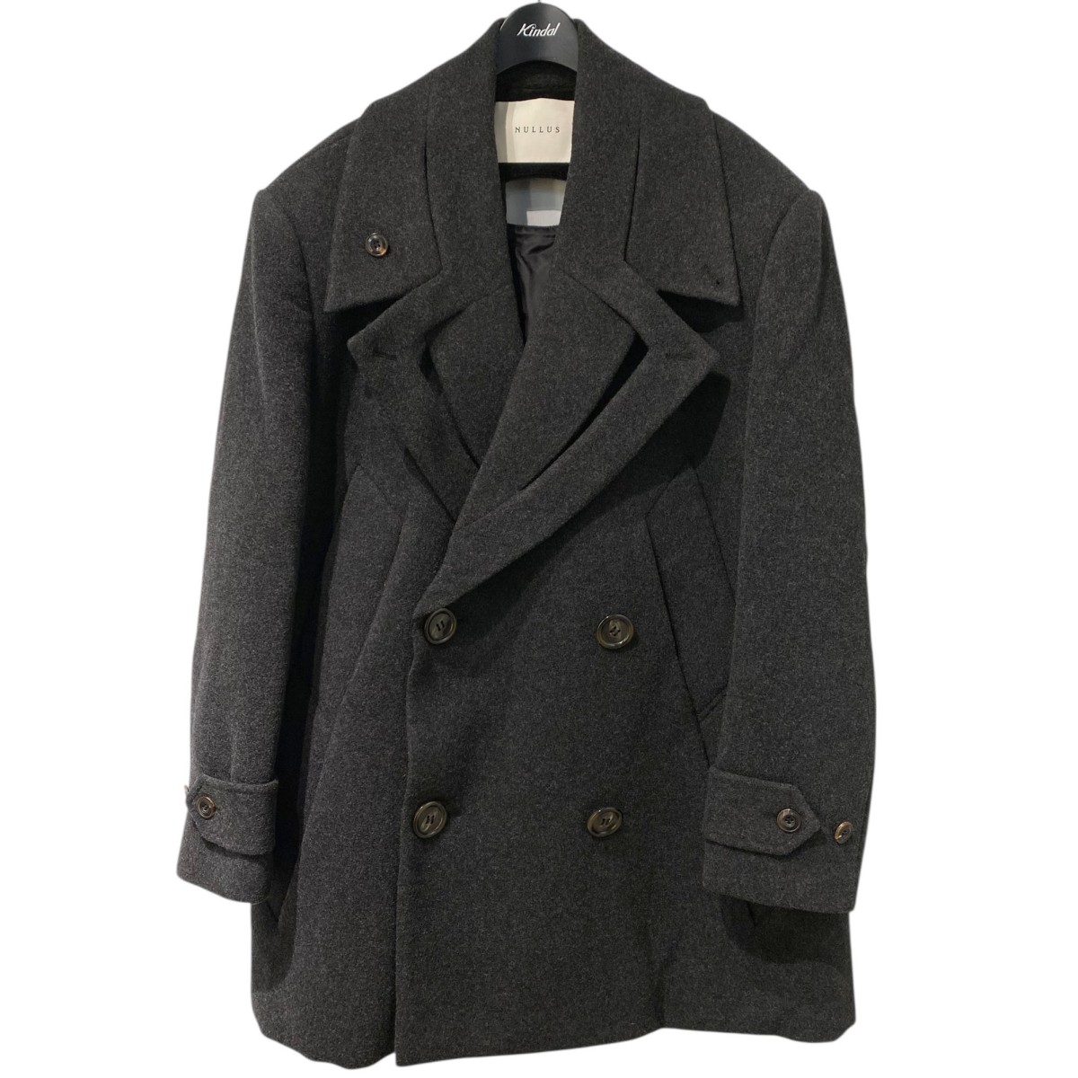 【中古】NULLUS25AW Deconstructed PeacoatオーバーサイズPコート グレー サイズ:2(オーバーサイズ)【価格見直し】|ブランド古着のカインドオル