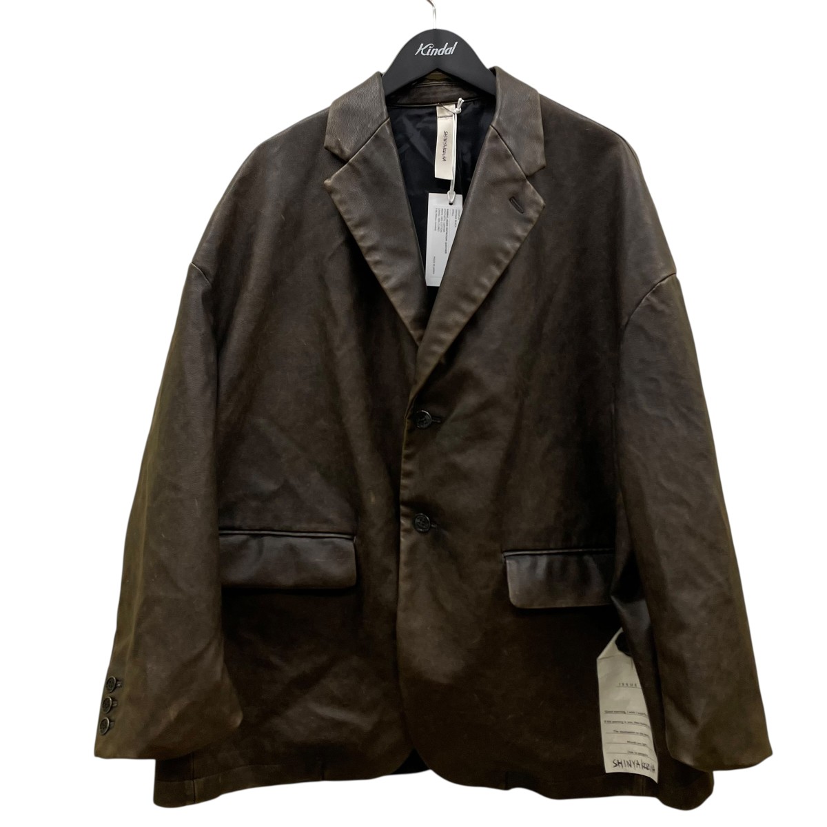 【中古】SHINYA KOZUKA　HIS JACKET フェイクレザーテーラードジャケット 2502SK20 ビンテージブラック サイズ：S 【190626】（シンヤコヅカ）｜ブランド古着のカインドオル