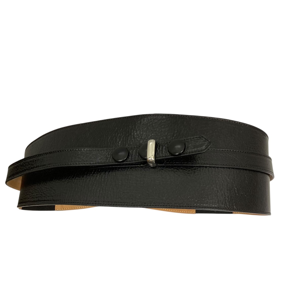 【中古】 ISABEL MARANT ワイドレザーベルト ブラック サイズ：M 【価格見直し】