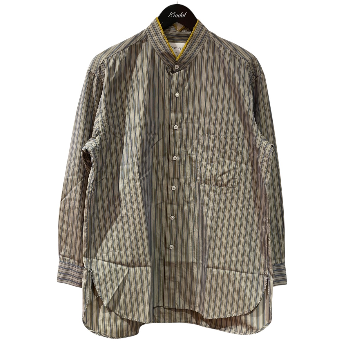 【中古】 Cristaseya×Salvatore Piccolo handmade mao shirt ストライプシャツ マルチカラー サイズ：L 【価格見直し】
