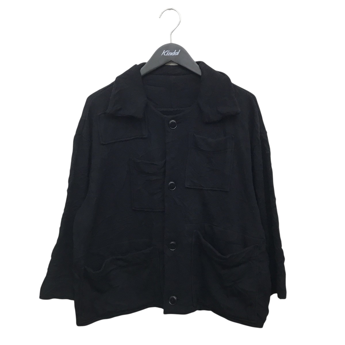 【中古】 Y’s　 FRENCH POCKET JACKET シワ加工シャツジャケット YT-T11-673 ブラック サイズ：2 【110126】（ワイズ）