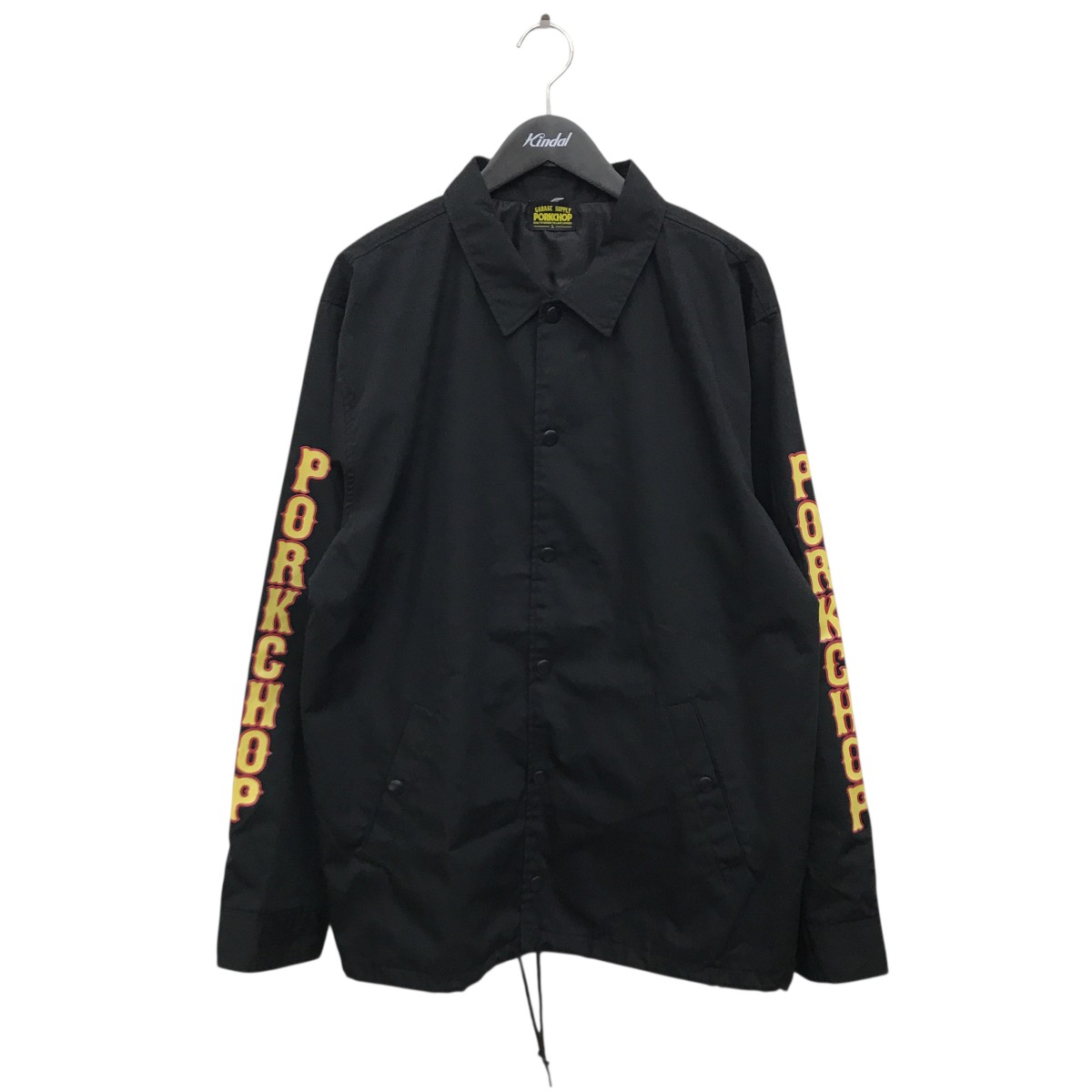【中古】 PORKCHOP GARAGE SUPPLY　 コーチジャケット ブラック サイズ：L 【110126】（ポークチョップ ガレージ サプライ）