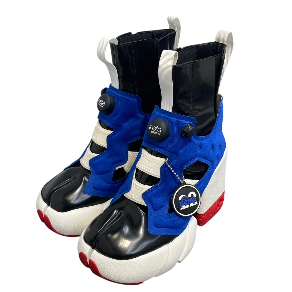 【中古】 Reebok×Maison Margiela22 Tabi Instapump Fury Hi 足袋スニーカー ヒールブーツ S34WU0023 ブルー×ホワイト サイズ：36(約23cm) 【価格見直し】