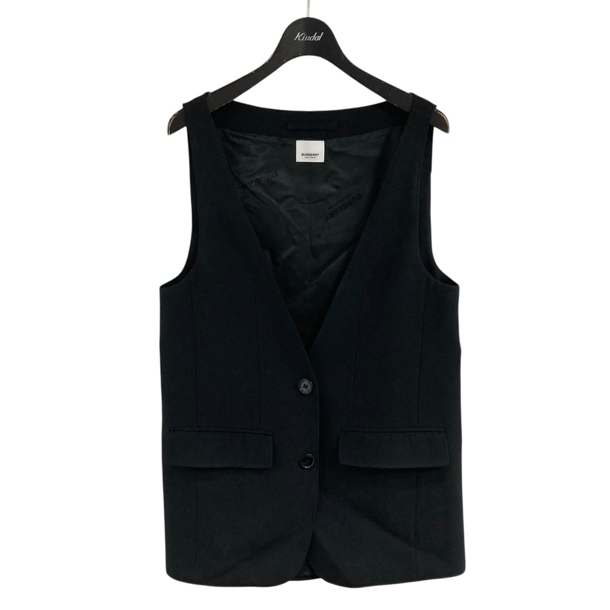 【中古】BURBERRYシルクジレ ブラック サイズ:IT34【価格見直し】|ブランド古着のカインドオル