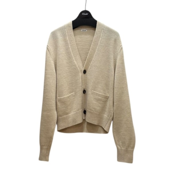 【中古】PURLAM Low-gauge Plain St Vneck CD PU301-MCD01 Vネックカーデ 皮膚軟化剤 大いさ：3 【100126】（酸桃） トップス-メンズファッション