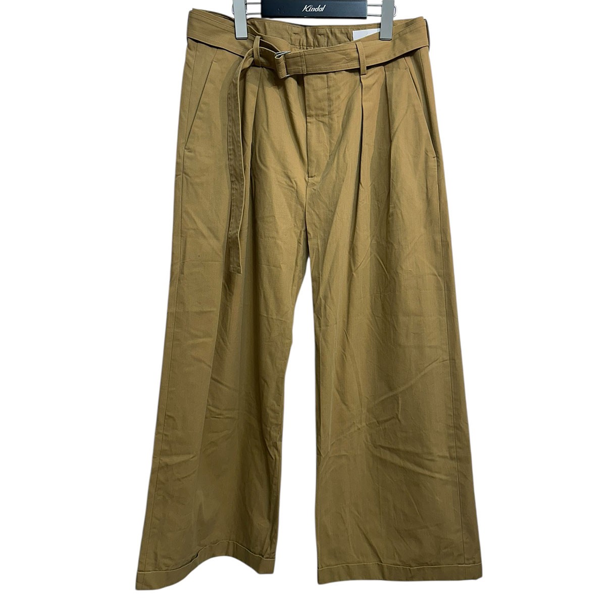 【中古】IRENISA BELTED BUGGY TROUSERS ベルテッドバギートラウザーズ IH-24SS-P029-肺結核 駱駝 大きさ：3 【100126】（イレニサ）