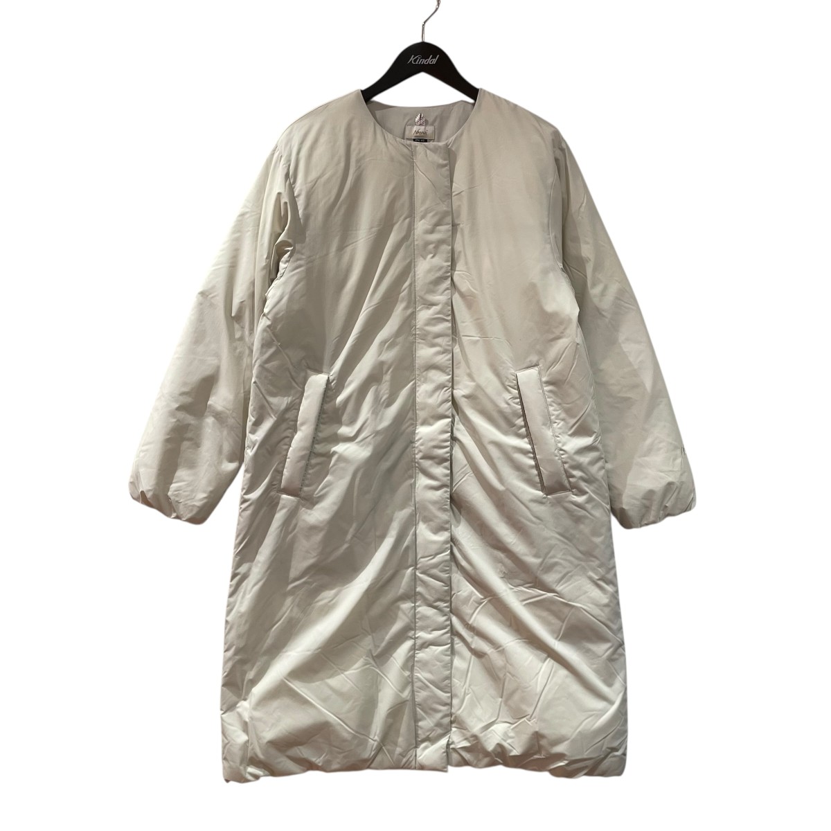 【中古】 NANGA ノーカラーダウンコート ND2442-1C600 アイボリー サイズ：S 【価格見直し】