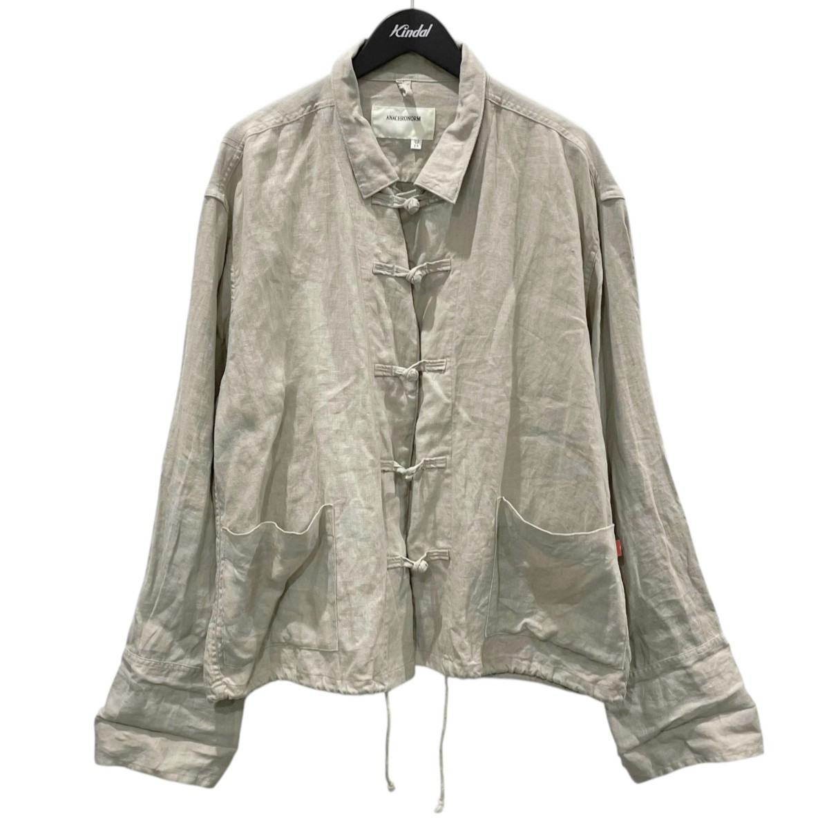 【中古】 anachronorm リネンチャイナジャケット ROLL UP SLEEVES CHINA COVERALL SHIRTS ロールアップスリーブス チャイナカバーオールシャツ AN219 アイボリー サイズ：02/34 【価格見直し】
