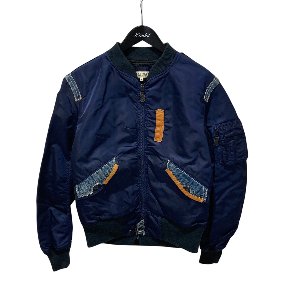 【中古】 AVIREX TYPE BLUE FLIGHT JACKET L-2 REMAKE フライトジャケット 6132106 ネイビー サイズ：L 【価格見直し】