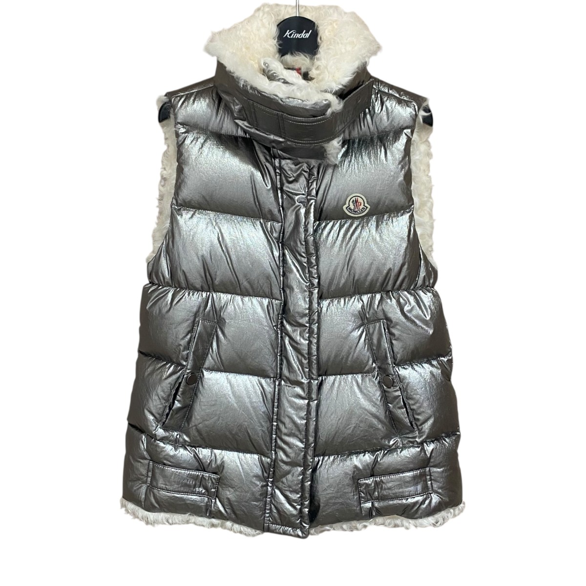 【中古】 MONCLER KERRIA ダウンベスト C20934899015 シルバー サイズ：00 【価格見直し】