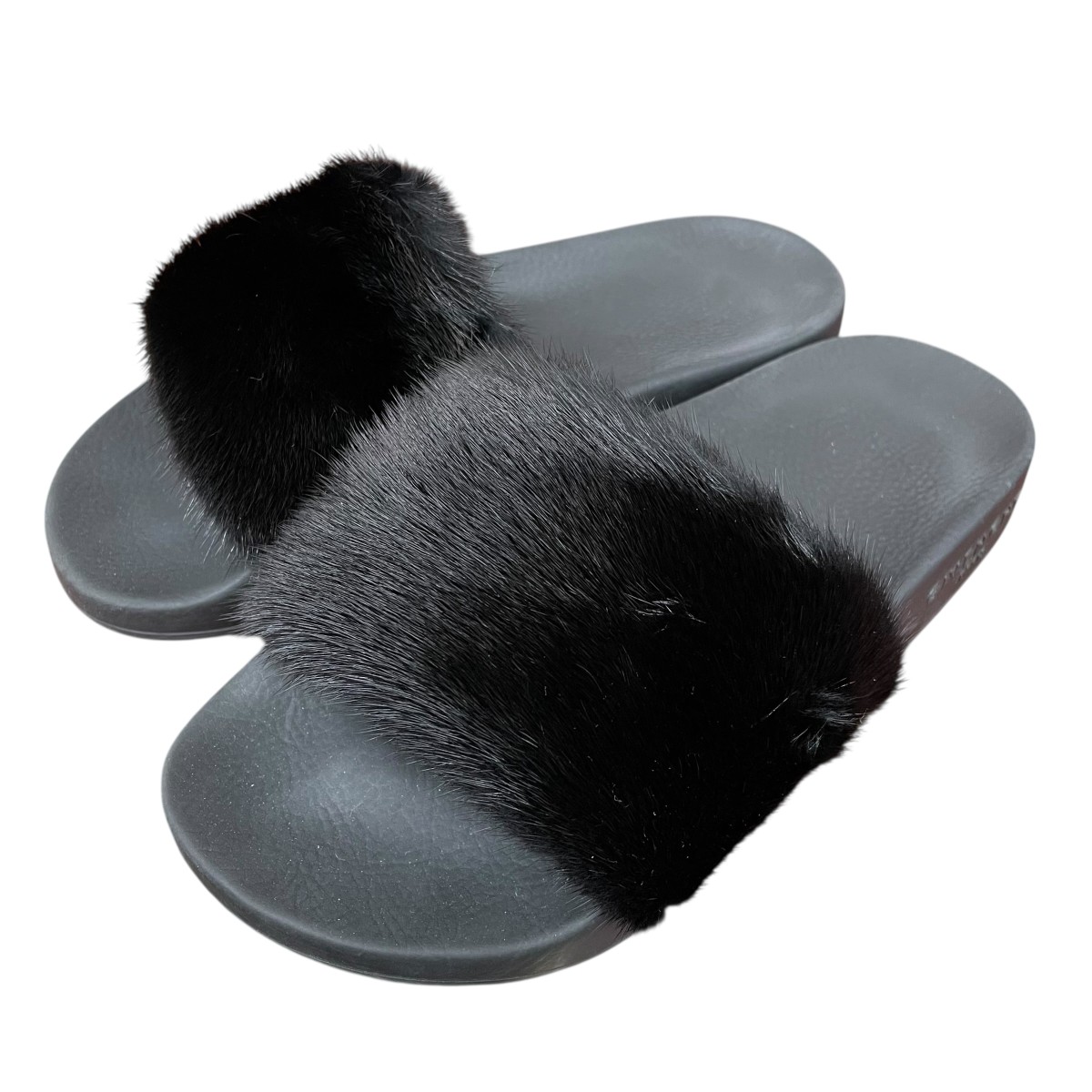 【中古】 GIVENCHY　 ファー スライド サンダル ブラック サイズ：36 【120126】（ジバンシィ）