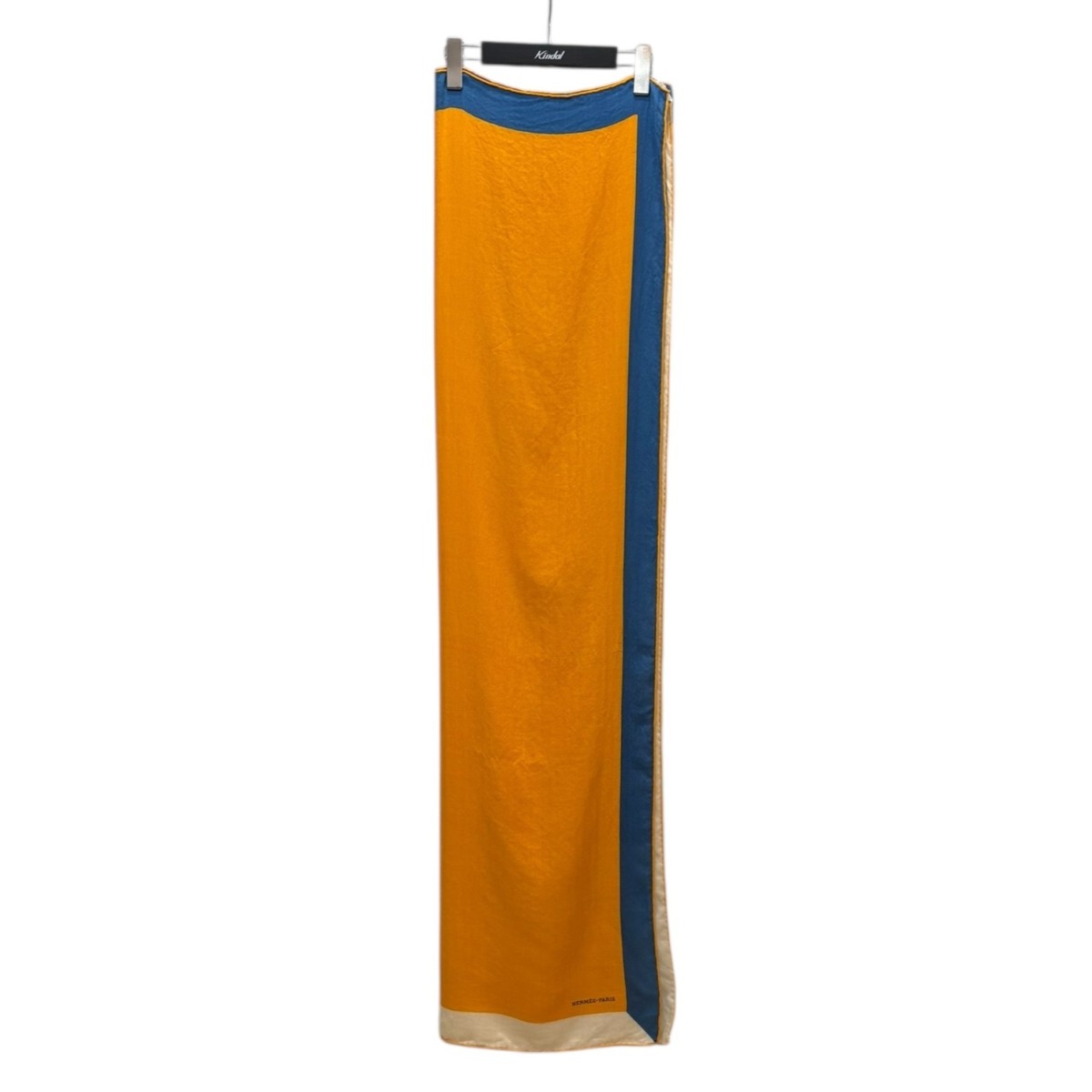 【中古】HERMES Geant Encadre カレ140 黄色ｘ青碧 【120126】（エルメス）