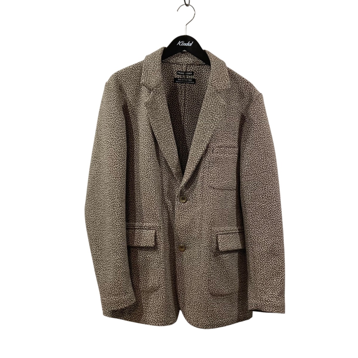 【中古】 FRANK LEDER 15piece 2Bテーラードジャケット 0822011 ブラウン×ホワイト サイズ：L 【価格見直し】