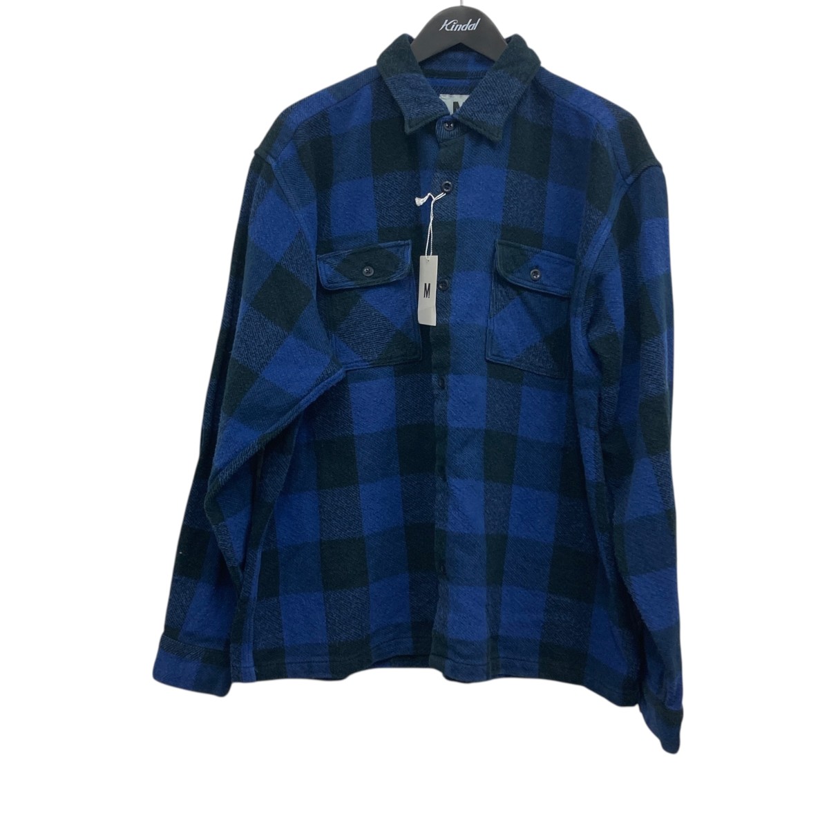【中古】 M　 used wash flannel check shirts チェックシャツ ブルー×ブラック サイズ：L 【130126】（）