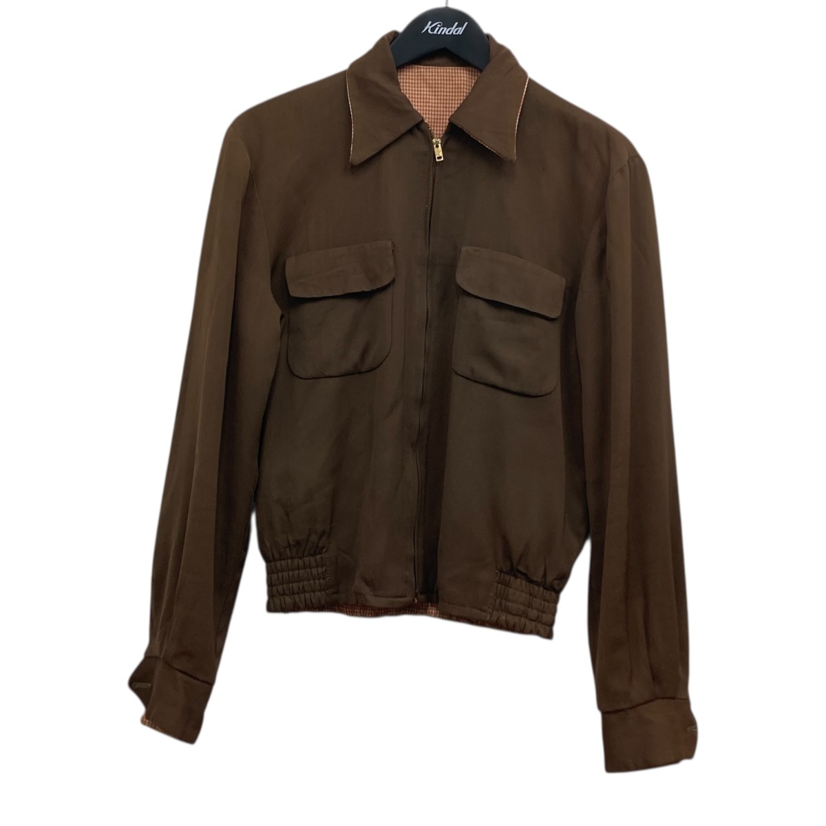 【中古】CALBERT レーヨンギャバリバーシブルジャケット ブラウン 【130126】（）