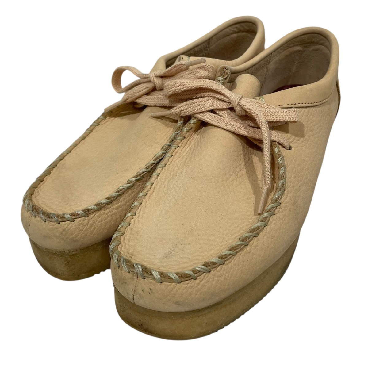 【中古】 Clarks Originals 厚底レザーシューズ Wallacraft Lo ワラクラフト ロー 26148633 ベージュ 【130126】(クラークスオリジナルズ)
