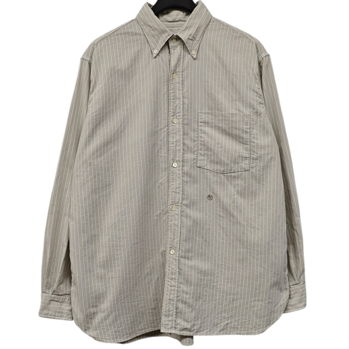 【中古】 nanamica Button Down Stripe Wind Shirt ボタンダウンストライプウィンドシャツ SUGF352 ライトグレー サイズ:M 【130126】(ナナミカ)