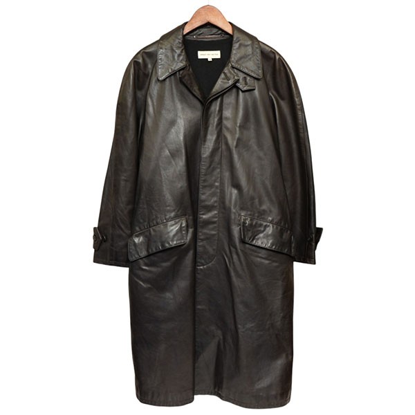 【中古】 DRIES VAN NOTEN ライカ期　レザーロングトレンチコート　レザーコート　3651-4902 ダークブラウン サイズ：M