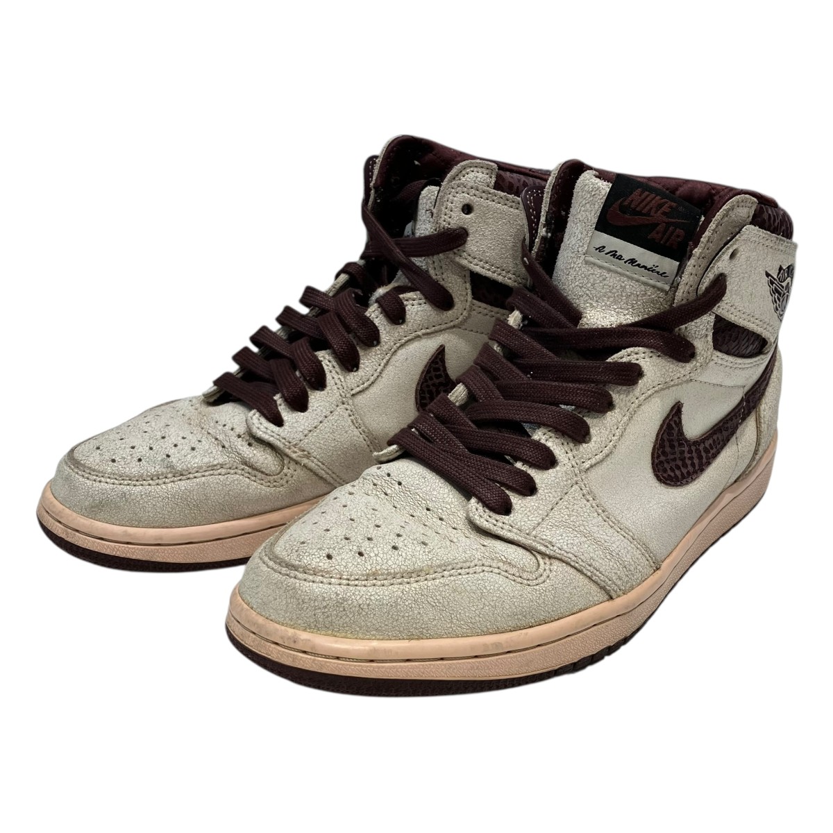 【中古】 NIKE×A Ma Manier　 Air Jordan 1 Retro High OG ハイカットスニーカー DO7097-100 アイボリー×バーガンディ サイズ：27 【150126】（ナイキ）