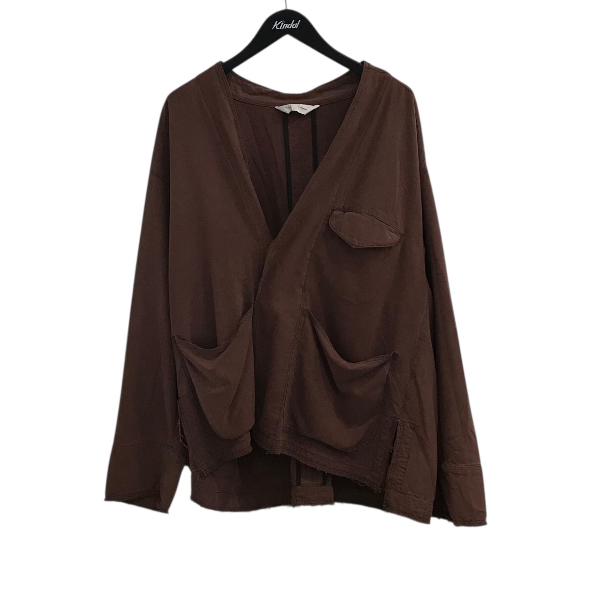 【中古】ANCELLM 「SILK SUEDE COLLARLESS JACKET」 シルクスエードカラーレスジャケット ANCSH29 赤銅色 大いさ：1 【040426】（アンセルム） メンズファッション-コート・ジャケット