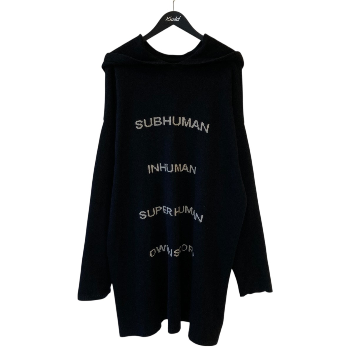 【中古】RICK OWENS　22AW Tommy Hoodie ニットパーカー RR02B2673-WSBRS ブラック サイズ：M 【130726】（リックオウエンス）｜ブランド古着のカインドオル