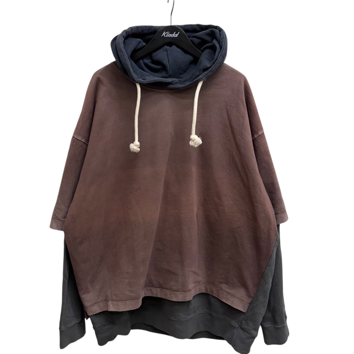 【中古】Maison Margiela19AW LAYERED PARKA パーカー S50GU0092 ブラウン×グレー サイズ:50【価格見直し】|ブランド古着のカインドオル