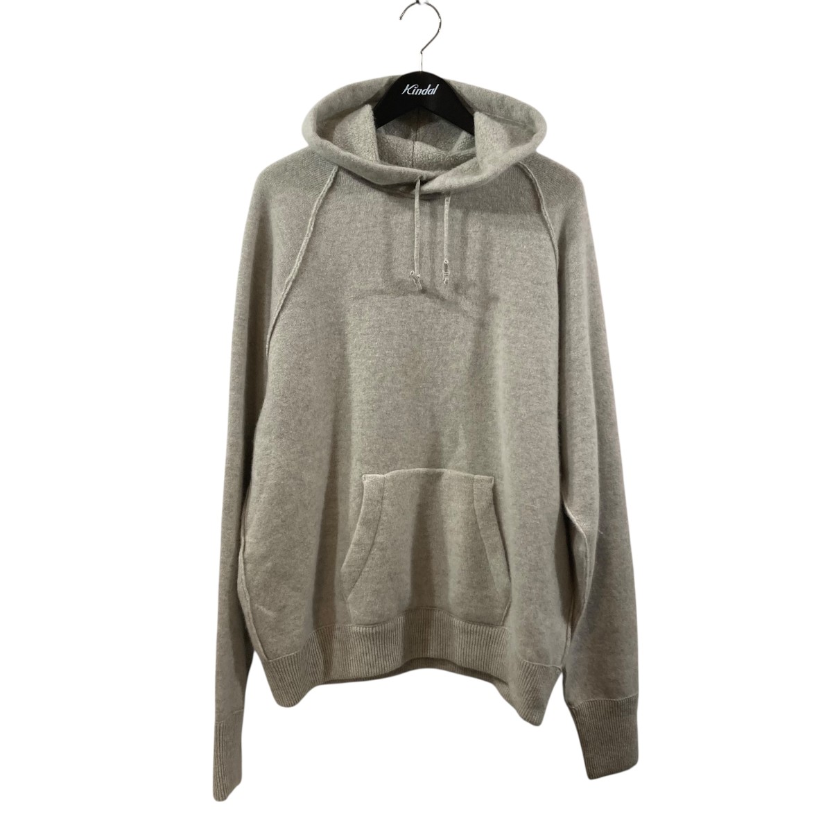 【中古】MAATEE＆SONS　25AW CASH PILE P O HOODIE ニットパーカー MT5303-0103 ライトグレー サイズ：4 【010526】（マーティーアンドサンズ）｜ブランド古着のカインドオル